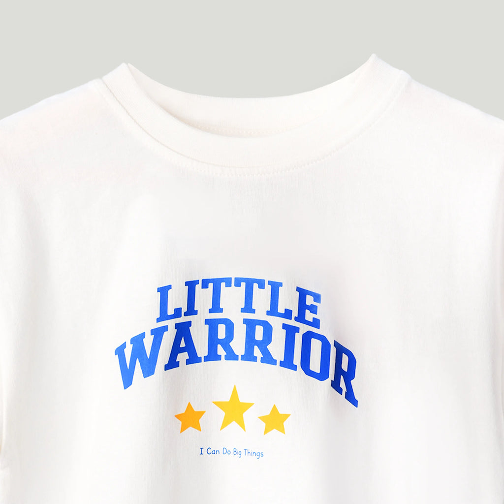 Unisex Bamboo Fabric White Little Warrior Oversized T-Shirt