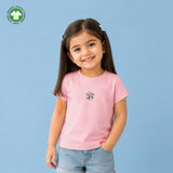 Organic Cotton Pink Solid Round Neck Half Sleeve T-Shirt | Unisex