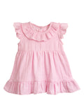 Light Linen Charming Pink Girls Frock | Pink