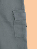 Unisex Grey Cotton Kids Cargo Pants – Comfortable Everyday Bottomwear