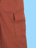 Unisex Brown Cotton Kids Cargo Shorts – Comfortable Everyday Bottomwear