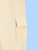 Unisex Light Beige Cotton Kids Cargo Pants – Comfortable Everyday Bottomwear