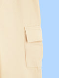 Unisex Light Beige Cotton Kids Cargo Pants – Comfortable Everyday Bottomwear