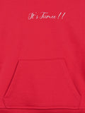 Unisex Cotton Hoodie – Red Full-Sleeve Christmas Printed Pullover Sweatshirt