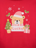 Unisex Cotton Hoodie – Red Full-Sleeve Christmas Printed Pullover Sweatshirt