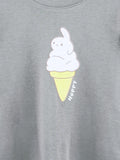 Girls Grey Full-Sleeve Top – Ice Cream Bunny Print