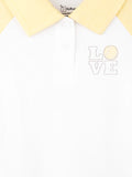 BambooTEC™ Bamboo Girls Frock – Yellow & White Love Graphic Full-Sleeve Dress