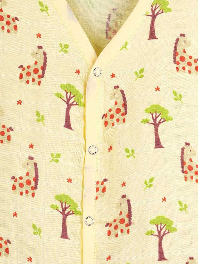 BambooTEC™ Bamboo Muslin Baby Jhabla – Giraffe & Tree Print