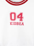 BambooTEC™ Bamboo Boys Sweatshirt – White & Red 04 Graphic Full-Sleeve Crewneck
