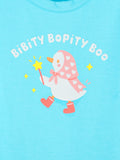 Girls Blue Top – Bibity Bopity Boo Penguin Print with Ruffle Sleeves