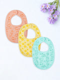 Organic Cotton Baby Bib Pack of 3 – Soft Breathable Bunny , Flower & Dog Print, Feeding & Drool Bibs