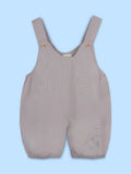 Kids Cotton Dungaree Set with T-Shirt – Grey Suspender Dungaree & White Tee