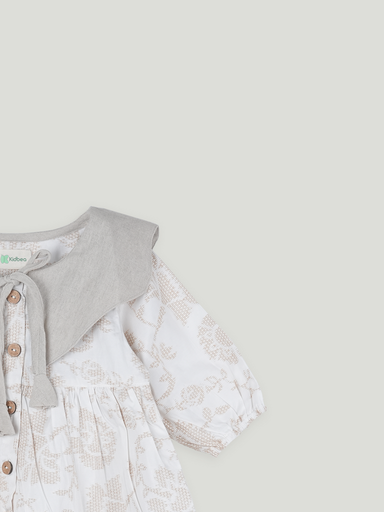 Baby Girl Ruffle Sleeve Detail Frock | 100% Organic Cotton