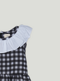 Girls Checked Frock with Collar Detail | 100% Organic cotton