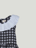Girls Checked Frock with Collar Detail | 100% Organic cotton
