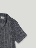 Boy Geometric Print Short Sleeve Shirt | 100% Organic Cotton