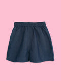 Boys Cotton Shirt & Shorts Set – Blue Striped Shirt with Navy Shorts