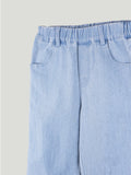 Girls Wide Leg Denim Pants - Light Blue