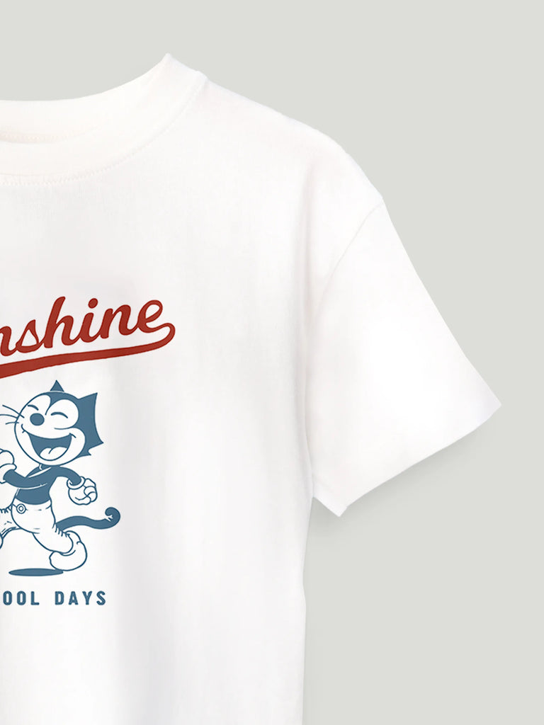 Unisex Bamboo Fabric White Sunshine Print Oversized T-Shirt