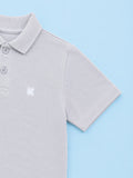 Boys Bamboo Fabric Grey Polo T-Shirt