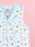 BambooTEC™ Bamboo Muslin Baby Jhabla – Rocket & Star Print