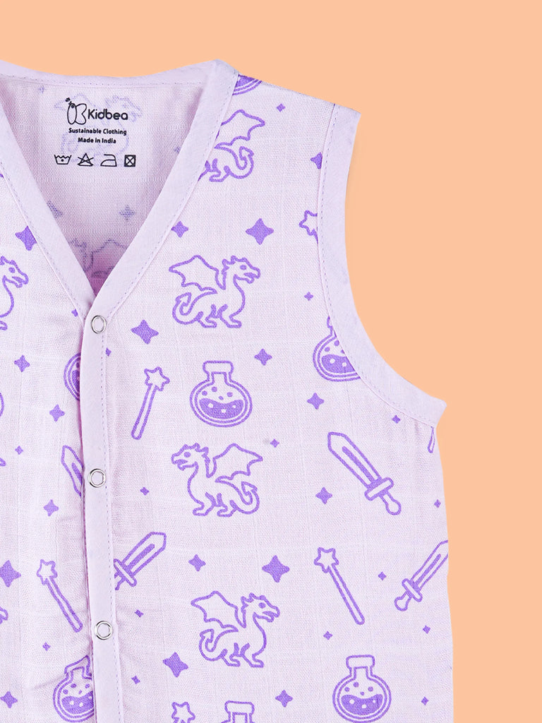 BambooTEC™ Bamboo Muslin Baby Jhabla – Dragon & Magic Print