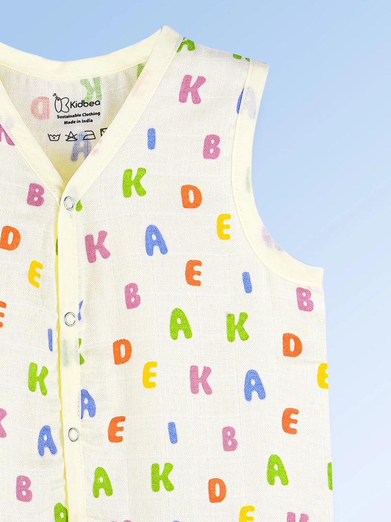 BambooTEC™ Bamboo Muslin Baby Jhabla – Alphabet Print