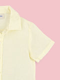 Boys Linen Cotton Light Yellow Shirt