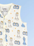 BambooTEC™ Bamboo Muslin Baby Jhabla – Chess & Clock Print