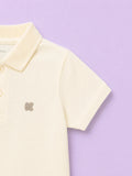 Boys Bamboo Fabric Cream Polo T-Shirt