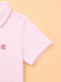 Boys Bamboo Fabric Pink Polo T-Shirt