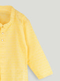 Boys Yellow Kurta & White Pajama Set – Traditional Ethnic Festive Wear