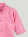 Boys Pink Kurta & White Dhoti Set – Traditional Festive Ethnic Wear
