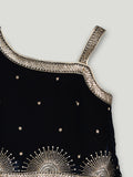 Girls Black Ethnic Crop Top & Dhoti Pants Set – Gold Embroidered Festive Wear