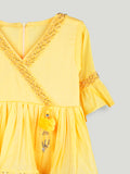 Girls Yellow Ethnic Kurta & Dhoti Set – Embroidered Festive Wear