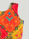 Girls Multicolor Ethnic Crop Top & Skirt Set – Traditional Festive Wear
