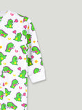 Organic cotton Dino Print Romper/Bodysuit - Olive Green
