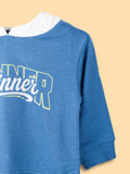 BambooTEC™ Bamboo Boys Hoodie – Blue Winner Print Full-Sleeve Hooded Sweatshirt