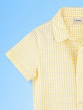 Boys Cotton Yellow Gingham Check Shirt