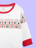 Unisex Cotton Kids Sweatshirt – White Christmas Print Full-Sleeve Sweatshirt