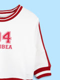 BambooTEC™ Bamboo Boys Sweatshirt – White & Red 04 Graphic Full-Sleeve Crewneck