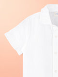 Boys Linen Cotton White Shirt