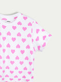 Organic Cotton Unisex Kids Co-ord Set – Soft Breathable Heart Print T-Shirt & Shorts Set
