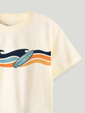Unisex Bamboo Fabric Cream Surf Print Oversized T-Shirt