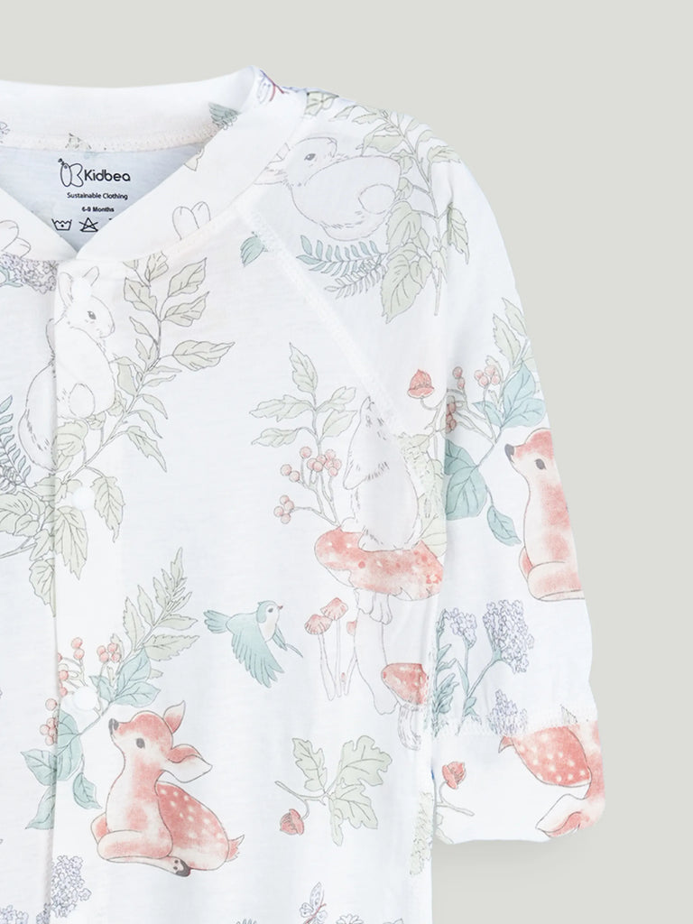 BambooTEC™ Unisex Bamboo Baby Romper – Woodland Friends Print