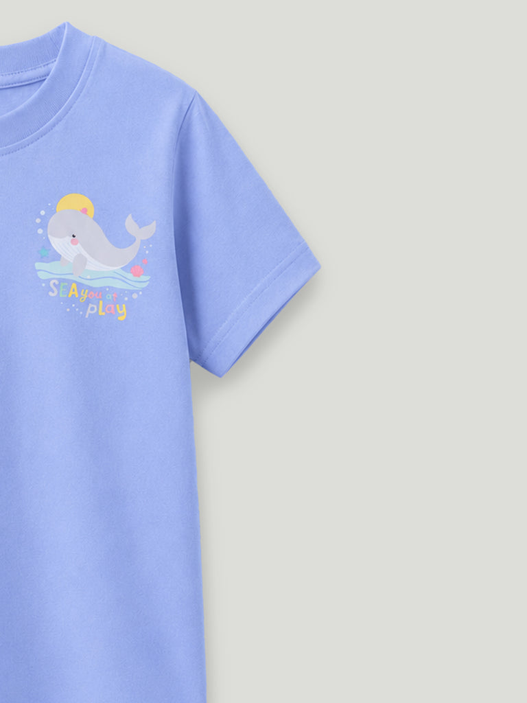 Bamboo Fabric Unisex Kids T-Shirt – Sea Play Whale Print Soft Breathable Tee