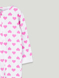 Organic cotton Heart Print Romper/Bodysuit - Pink