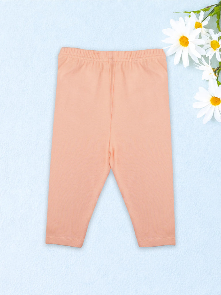 Organic Cotton Unisex Baby Co-ord Set – Soft Breathable Peach Tiger Print Full SleeveT-shirt & Pyjama for Infants
