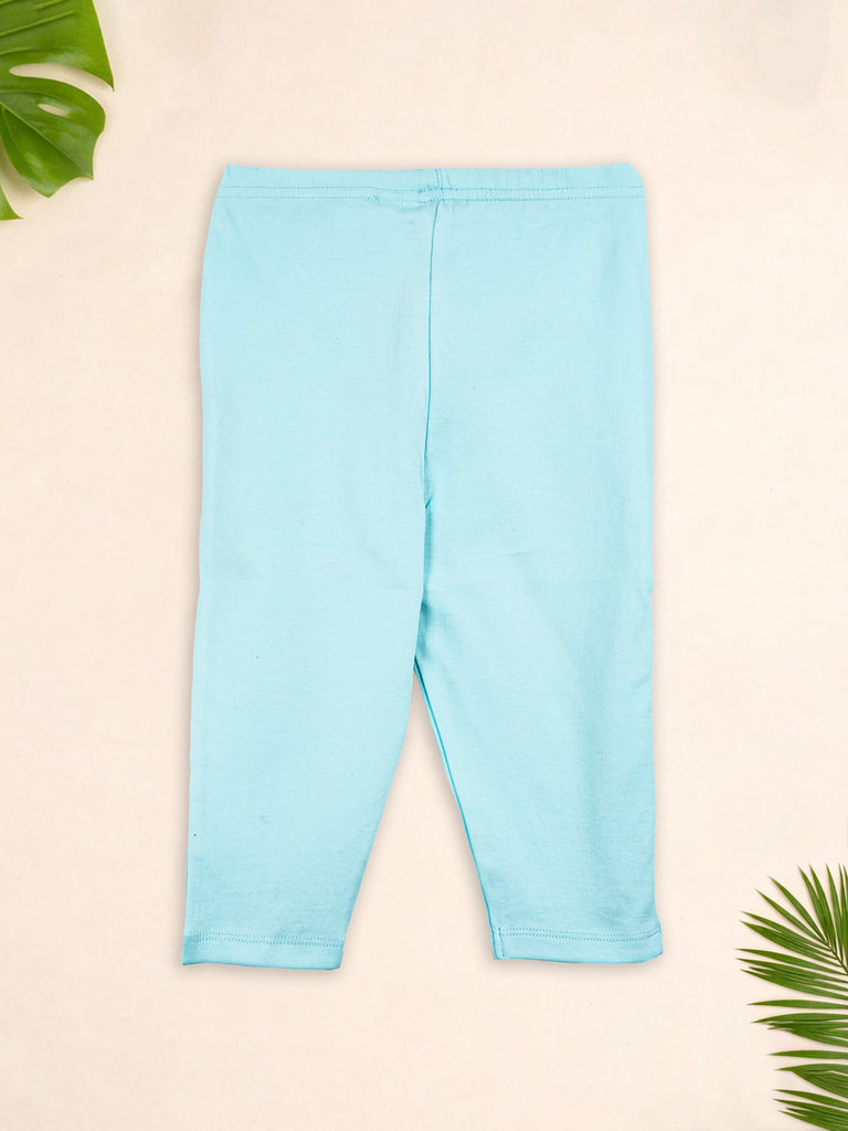 Organic Cotton Unisex Baby Co-ord Set – Soft Breathable Sky Blue Beach Print Full Sleeve T-shirt & Pyjama for Infants