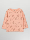 Organic Cotton Unisex Baby Co-ord Set – Soft Breathable Peach Tiger Print Full SleeveT-shirt & Pyjama for Infants